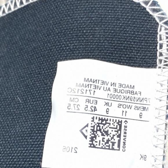 Converse Ctas High Top Canvas Black Wedding A02247C-BLKBLKWT Custom Sneakers Men - Picture 8 of 8